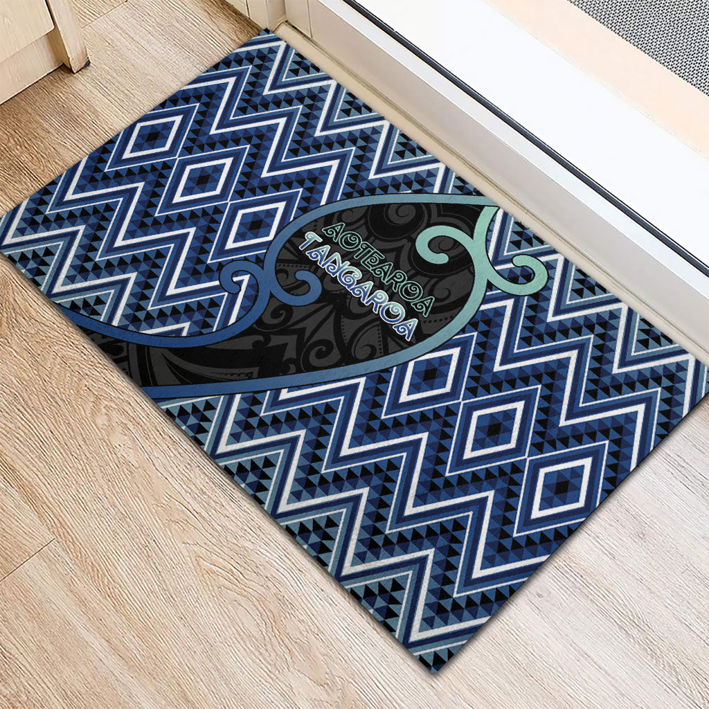 Aotearoa Atua Tangaroa Rubber Doormat God Of Ocean Koru Patterns