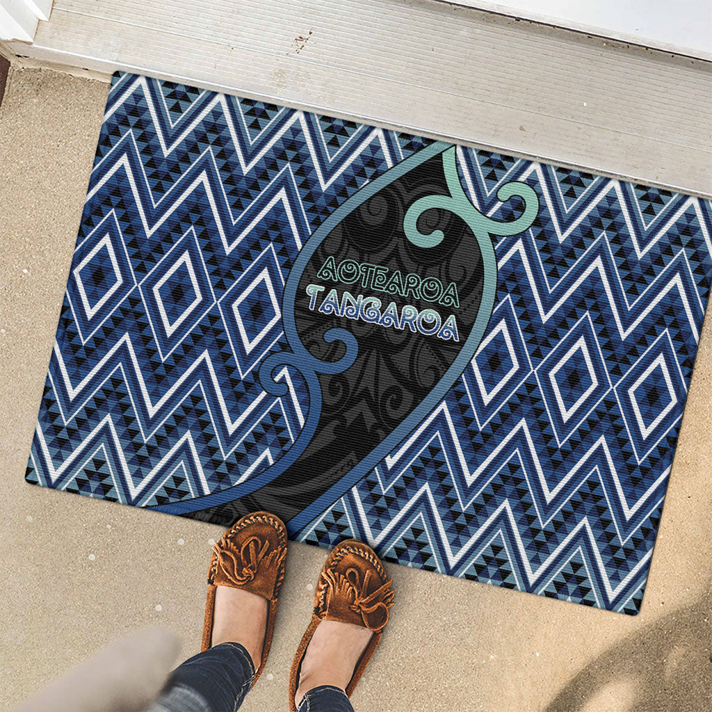 Aotearoa Atua Tangaroa Rubber Doormat God Of Ocean Koru Patterns