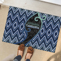 Aotearoa Atua Tangaroa Rubber Doormat God Of Ocean Koru Patterns
