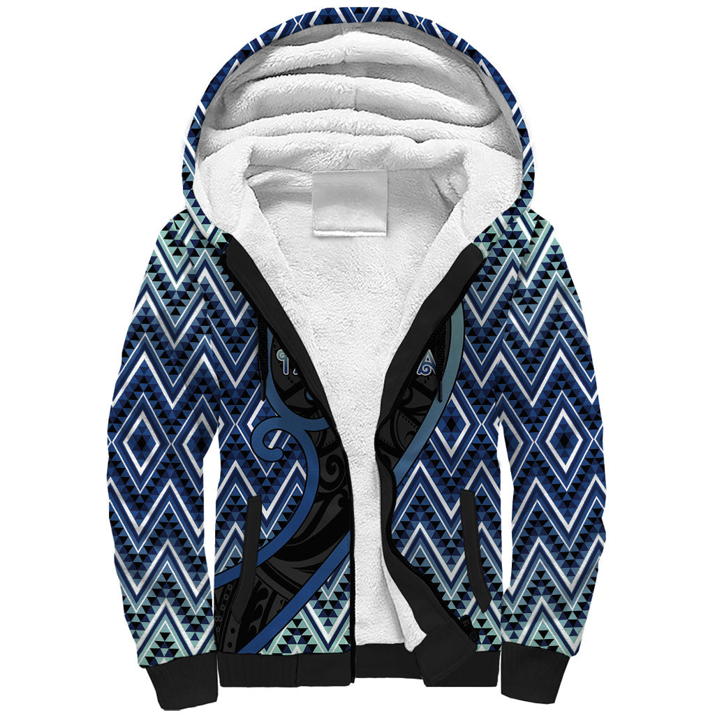 Custom Aotearoa Atua Tangaroa Sherpa Hoodie God Of Ocean Koru Patterns
