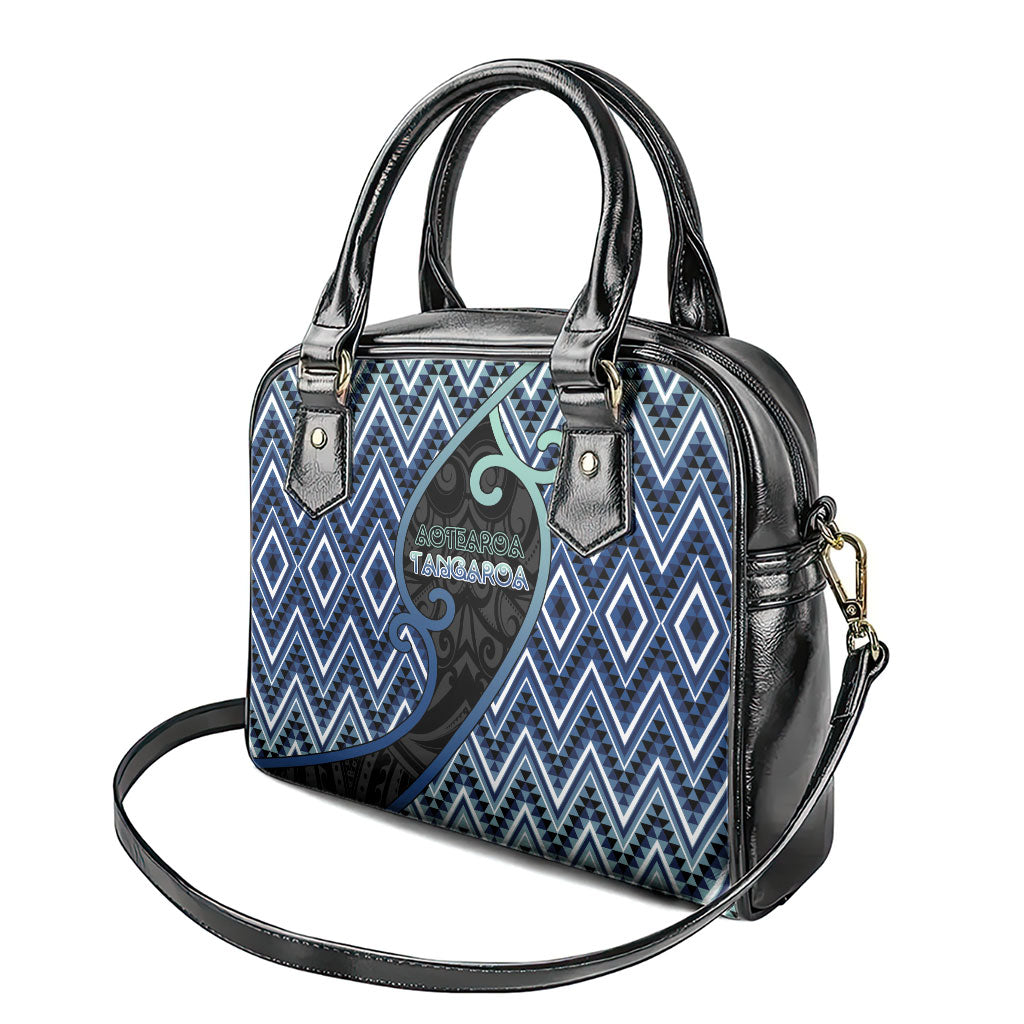 Aotearoa Atua Tangaroa Shoulder Handbag God Of Ocean Koru Patterns