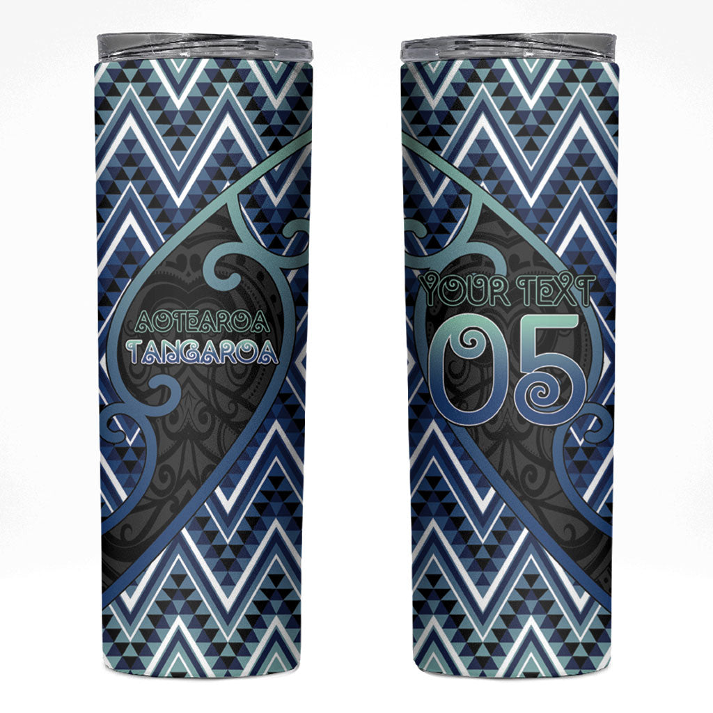Custom Aotearoa Atua Tangaroa Skinny Tumbler God Of Ocean Koru Patterns