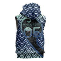Custom Aotearoa Atua Tangaroa Sleeveless Hoodie God Of Ocean Koru Patterns