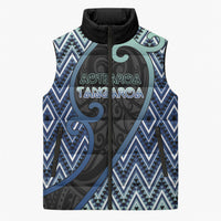 Custom Aotearoa Atua Tangaroa Sleeveless Puffer Jacket God Of Ocean Koru Patterns