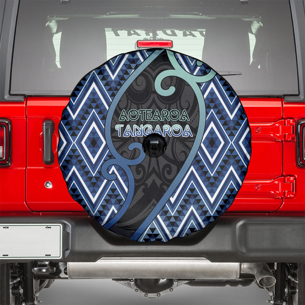 Aotearoa Atua Tangaroa Spare Tire Cover God Of Ocean Koru Patterns