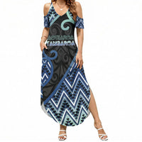 Custom Aotearoa Atua Tangaroa Summer Maxi Dress God Of Ocean Koru Patterns