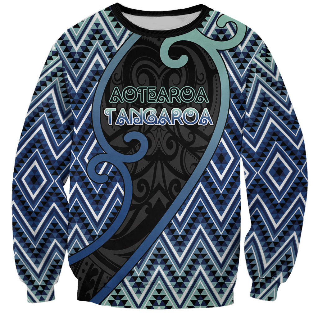 Custom Aotearoa Atua Tangaroa Sweatshirt God Of Ocean Koru Patterns