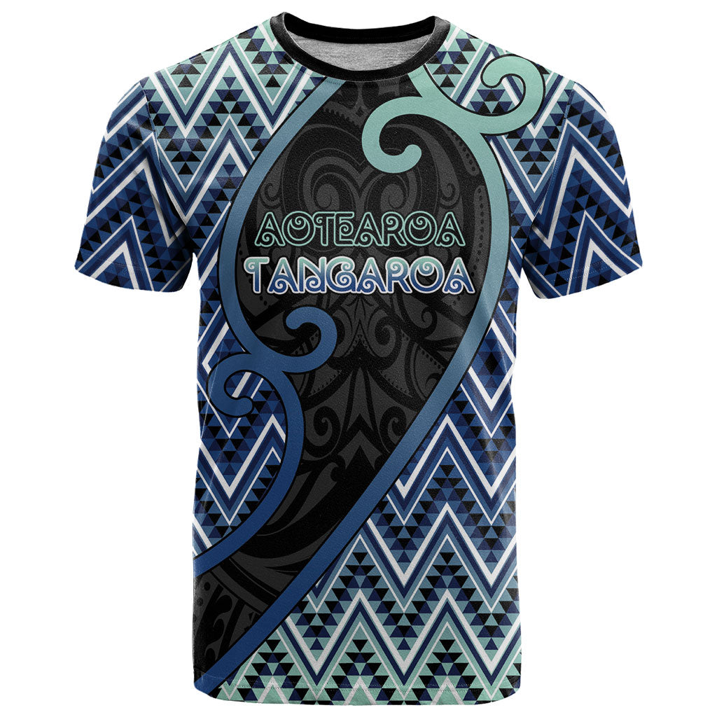 Custom Aotearoa Atua Tangaroa T Shirt God Of Ocean Koru Patterns