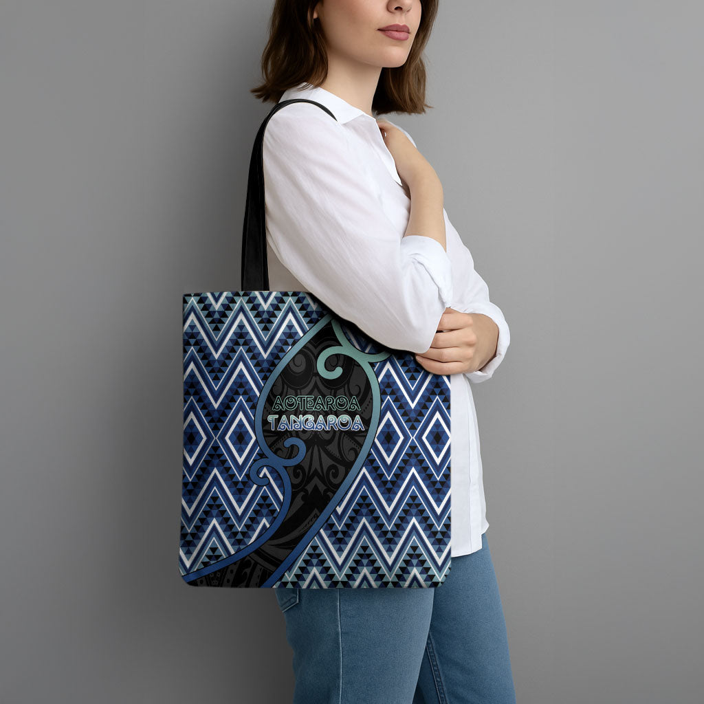 Aotearoa Atua Tangaroa Tote Bag God Of Ocean Koru Patterns