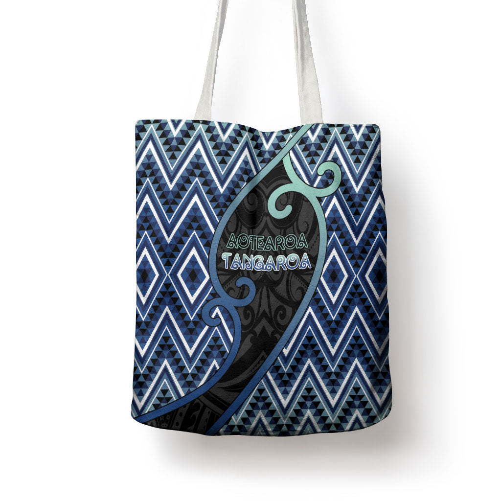 Aotearoa Atua Tangaroa Tote Bag God Of Ocean Koru Patterns