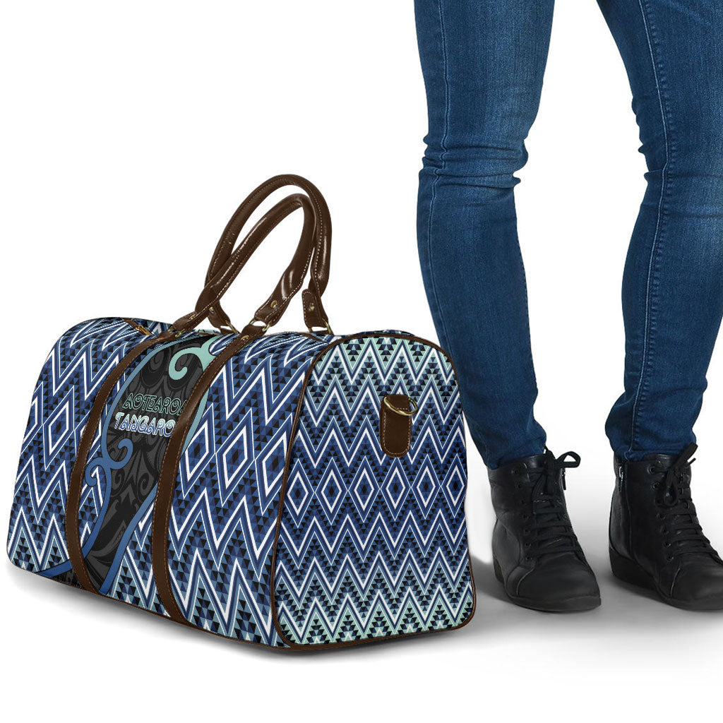Aotearoa Atua Tangaroa Travel Bag God Of Ocean Koru Patterns