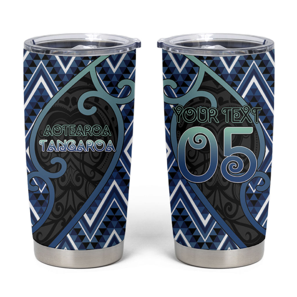 Custom Aotearoa Atua Tangaroa Tumbler Cup God Of Ocean Koru Patterns