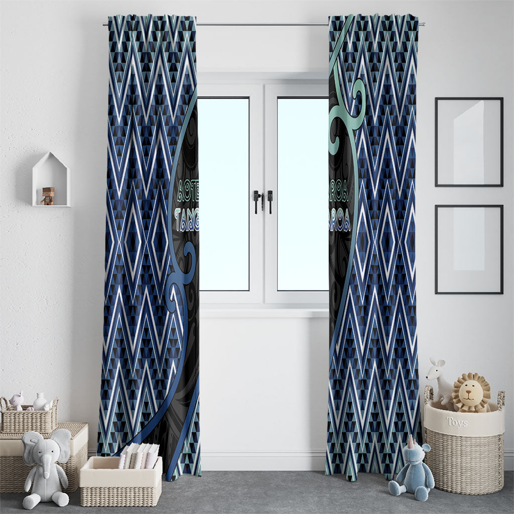 Aotearoa Atua Tangaroa Window Curtain God Of Ocean Koru Patterns