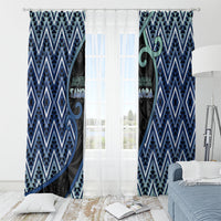 Aotearoa Atua Tangaroa Window Curtain God Of Ocean Koru Patterns