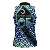 Custom Aotearoa Atua Tangaroa Women Sleeveless Polo Shirt God Of Ocean Koru Patterns