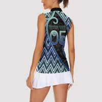 Custom Aotearoa Atua Tangaroa Women Sleeveless Polo Shirt God Of Ocean Koru Patterns