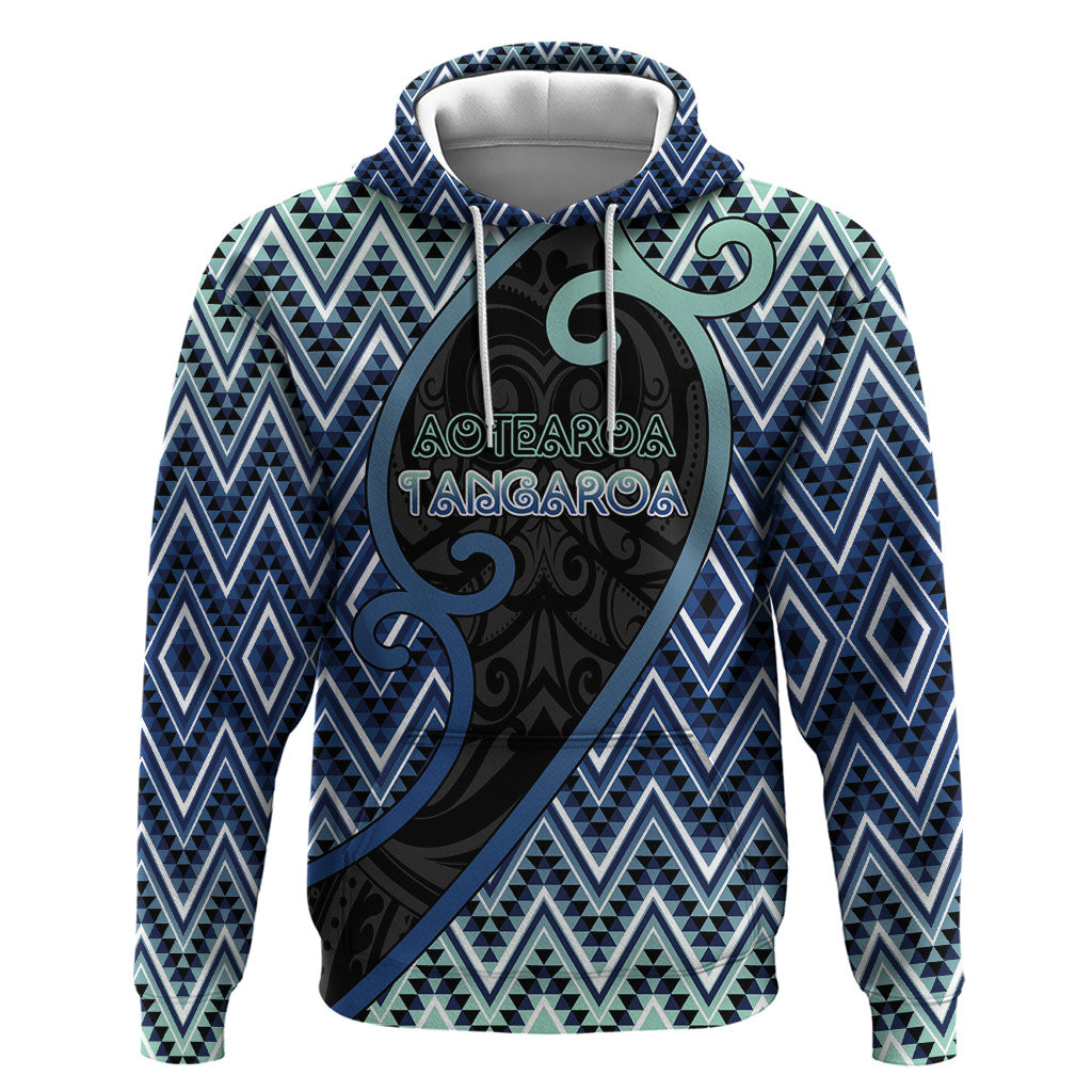 Custom Aotearoa Atua Tangaroa Zip Hoodie God Of Ocean Koru Patterns