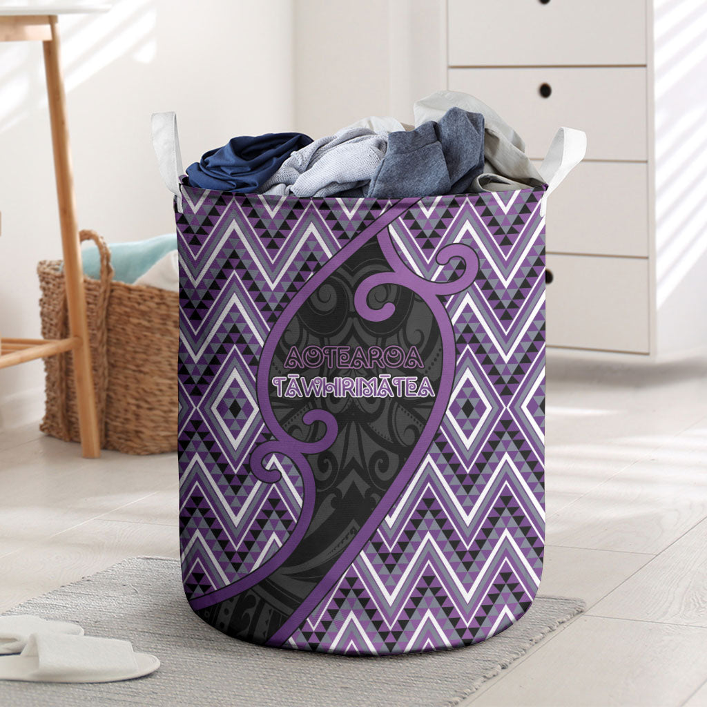 Aotearoa Atua Tawhirimatea Laundry Basket God Of Storms Koru Patterns