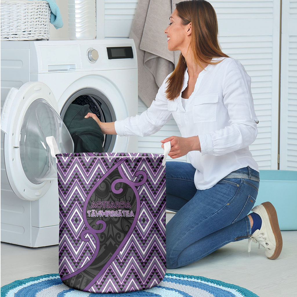 Aotearoa Atua Tawhirimatea Laundry Basket God Of Storms Koru Patterns