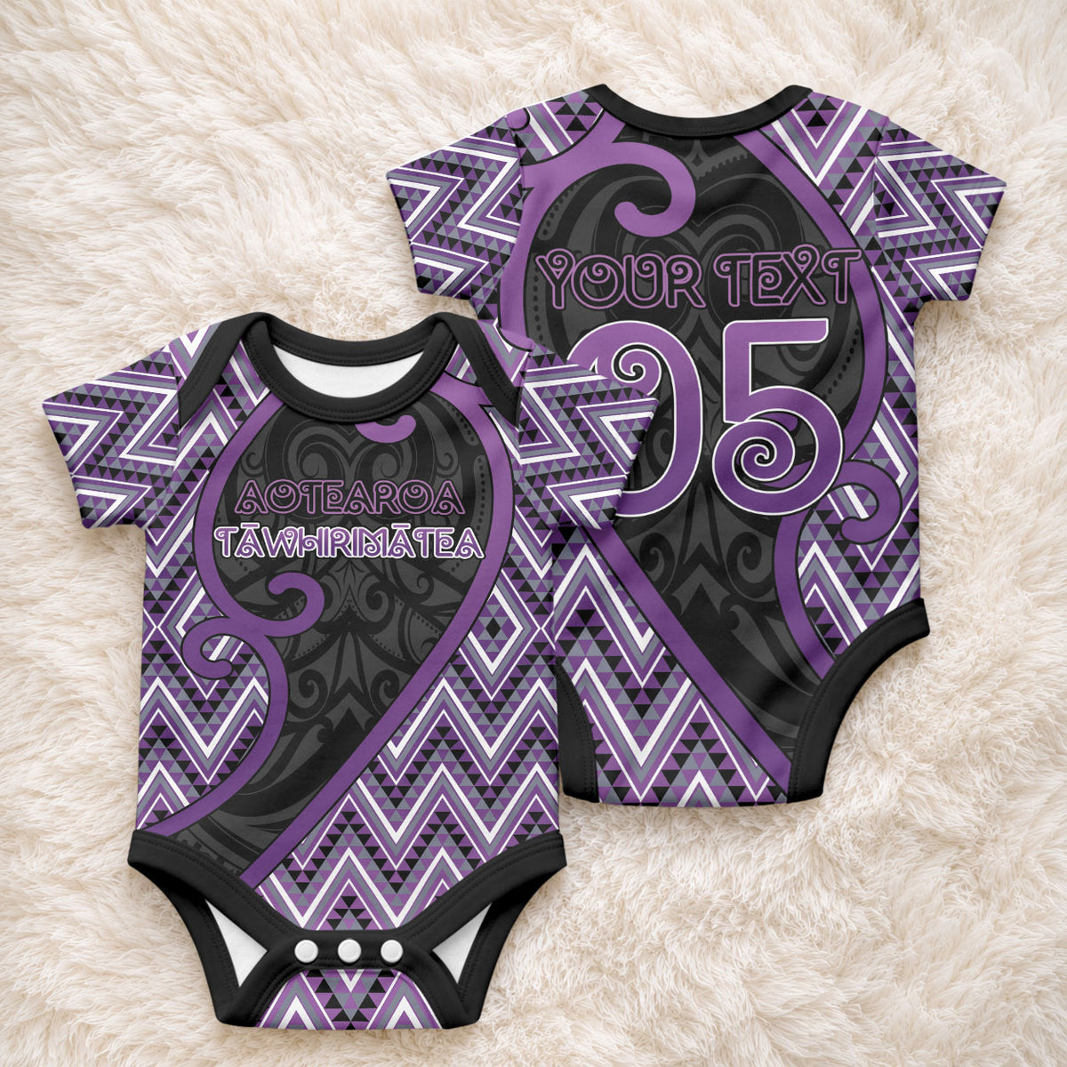 Custom Aotearoa Atua Tawhirimatea Baby Onesie God Of Storms Koru Patterns