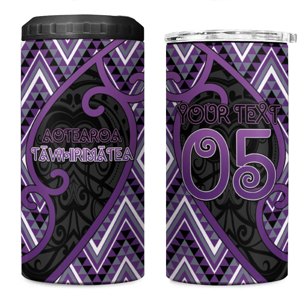 Custom Aotearoa Atua Tawhirimatea 4 in 1 Can Cooler Tumbler God Of Storms Koru Patterns