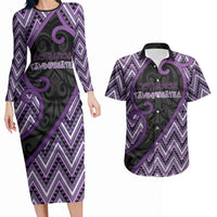 Custom Aotearoa Atua Tawhirimatea Couples Matching Long Sleeve Bodycon Dress and Hawaiian Shirt God Of Storms Koru Patterns