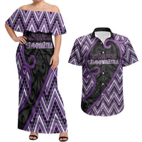 Custom Aotearoa Atua Tawhirimatea Couples Matching Off Shoulder Maxi Dress and Hawaiian Shirt God Of Storms Koru Patterns