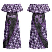 Custom Aotearoa Atua Tawhirimatea Couples Matching Off Shoulder Maxi Dress and Long Sleeve Button Shirt God Of Storms Koru Patterns