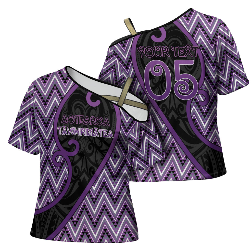 Custom Aotearoa Atua Tawhirimatea Cross Shoulder Shirt God Of Storms Koru Patterns