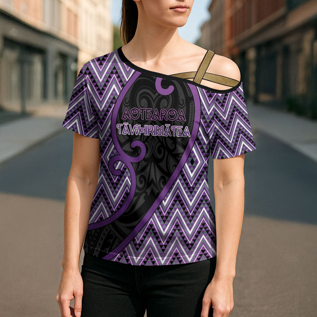 Custom Aotearoa Atua Tawhirimatea Cross Shoulder Shirt God Of Storms Koru Patterns