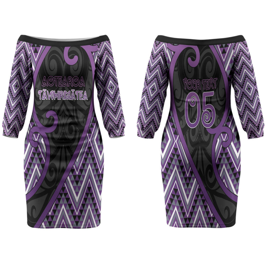 Custom Aotearoa Atua Tawhirimatea Family Matching Off The Shoulder Long Sleeve Dress and Hawaiian Shirt God Of Storms Koru Patterns