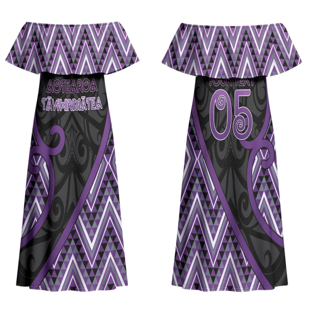 Custom Aotearoa Atua Tawhirimatea Family Matching Off Shoulder Maxi Dress and Hawaiian Shirt God Of Storms Koru Patterns