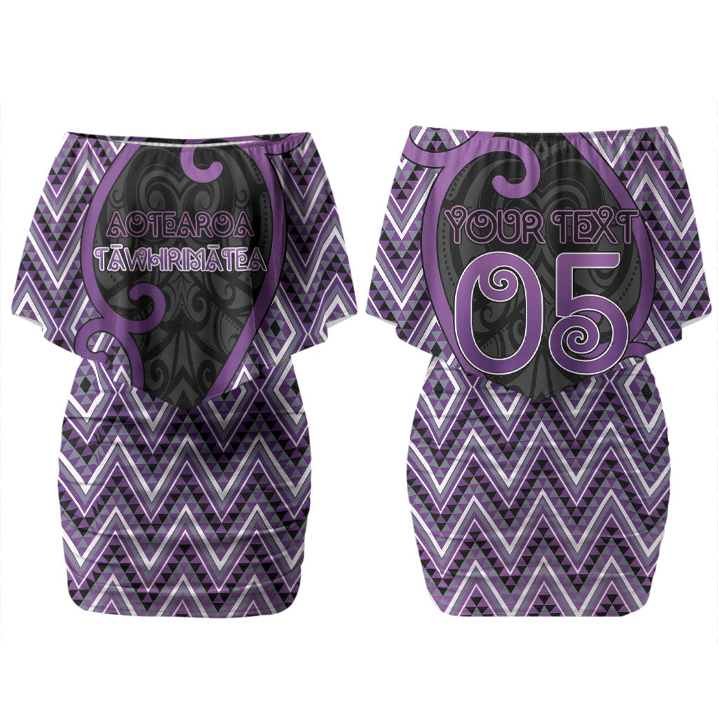 Custom Aotearoa Atua Tawhirimatea Family Matching Off Shoulder Short Dress and Hawaiian Shirt God Of Storms Koru Patterns