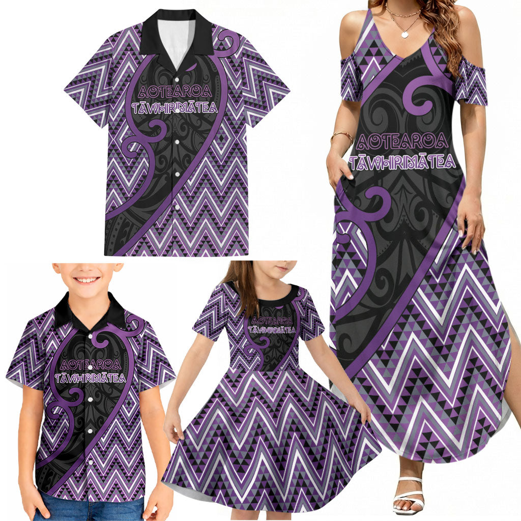 Custom Aotearoa Atua Tawhirimatea Family Matching Summer Maxi Dress and Hawaiian Shirt God Of Storms Koru Patterns
