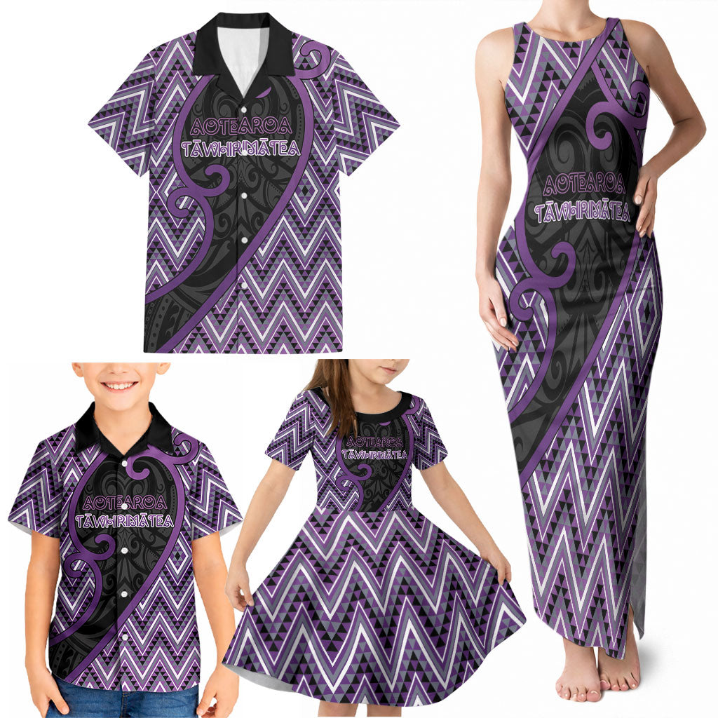 Custom Aotearoa Atua Tawhirimatea Family Matching Tank Maxi Dress and Hawaiian Shirt God Of Storms Koru Patterns