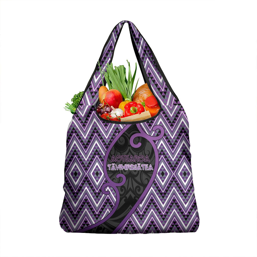 Aotearoa Atua Tawhirimatea Grocery Bag God Of Storms Koru Patterns