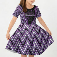 Custom Aotearoa Atua Tawhirimatea Kid Short Sleeve Dress God Of Storms Koru Patterns