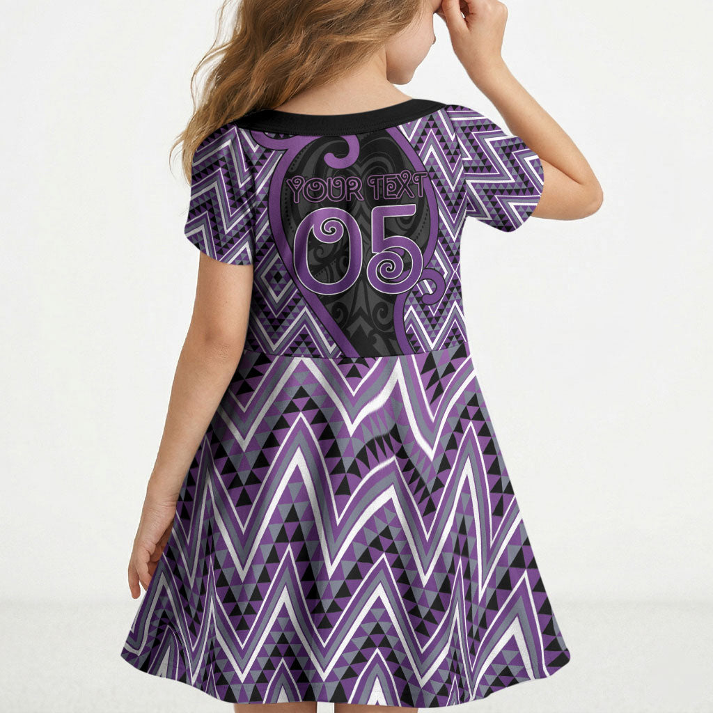 Custom Aotearoa Atua Tawhirimatea Kid Short Sleeve Dress God Of Storms Koru Patterns