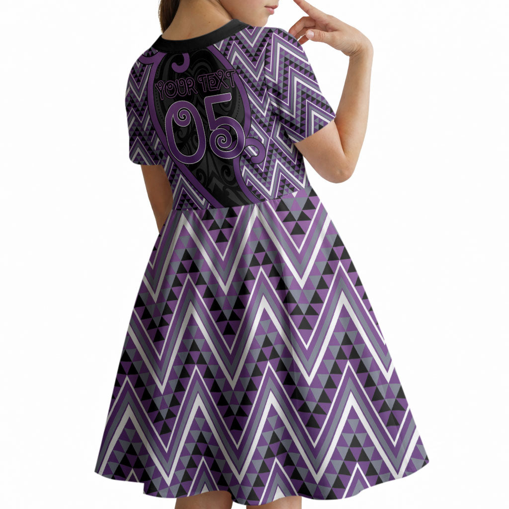 Custom Aotearoa Atua Tawhirimatea Kid Short Sleeve Dress God Of Storms Koru Patterns