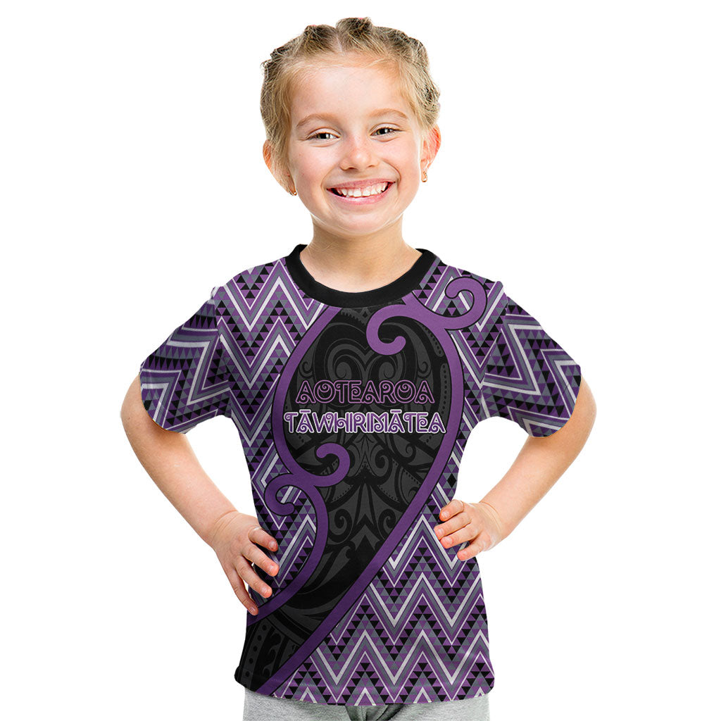 Custom Aotearoa Atua Tawhirimatea Kid T Shirt God Of Storms Koru Patterns