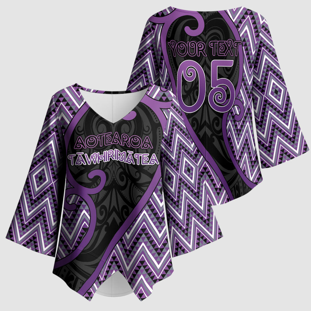 Custom Aotearoa Atua Tawhirimatea Kimono Sleeve Blouse God Of Storms Koru Patterns
