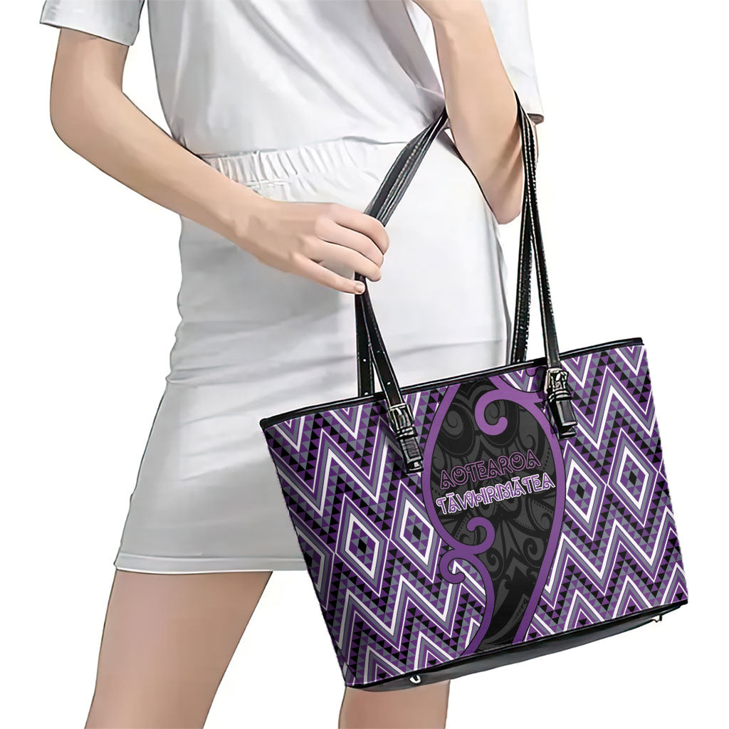 Aotearoa Atua Tawhirimatea Leather Tote Bag God Of Storms Koru Patterns
