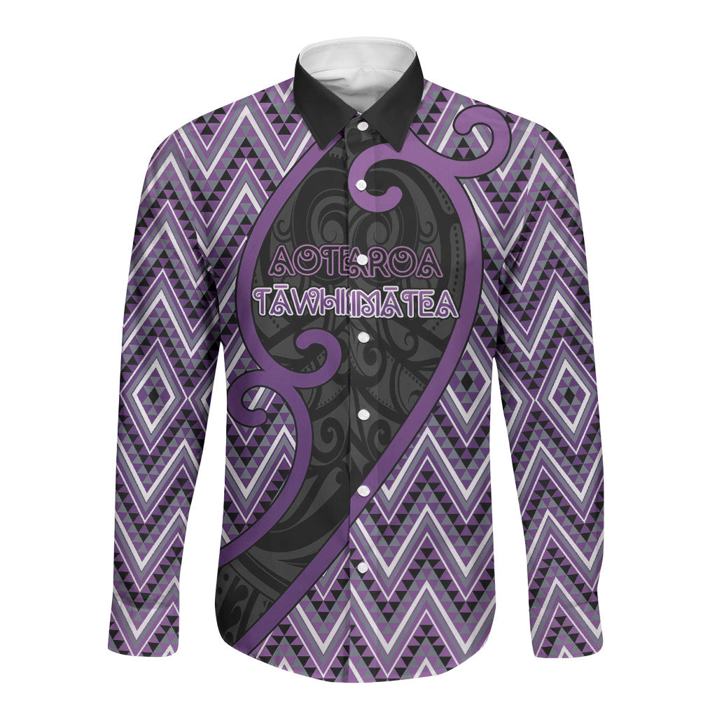 Custom Aotearoa Atua Tawhirimatea Long Sleeve Button Shirt God Of Storms Koru Patterns