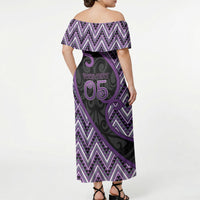 Custom Aotearoa Atua Tawhirimatea Off Shoulder Maxi Dress God Of Storms Koru Patterns