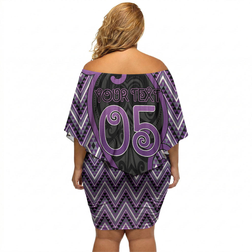 Custom Aotearoa Atua Tawhirimatea Off Shoulder Short Dress God Of Storms Koru Patterns