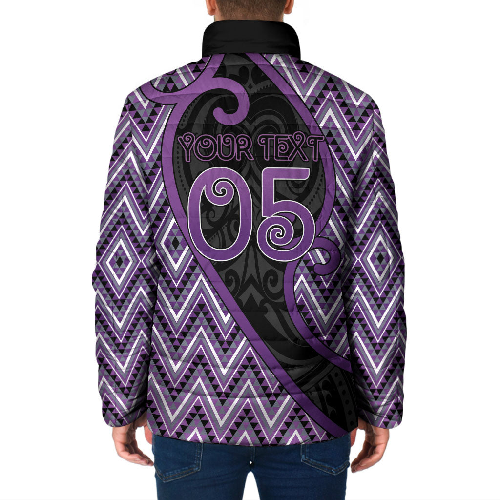 Custom Aotearoa Atua Tawhirimatea Padded Jacket God Of Storms Koru Patterns
