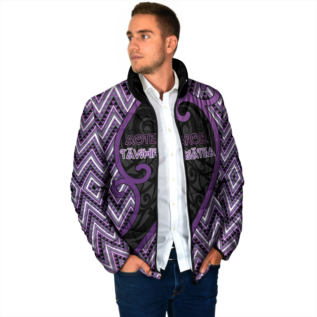 Custom Aotearoa Atua Tawhirimatea Padded Jacket God Of Storms Koru Patterns