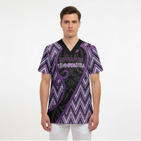 Custom Aotearoa Atua Tawhirimatea Scrub Top God Of Storms Koru Patterns