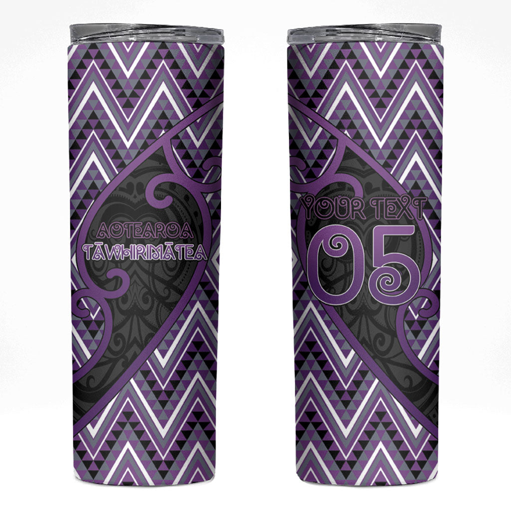 Custom Aotearoa Atua Tawhirimatea Skinny Tumbler God Of Storms Koru Patterns