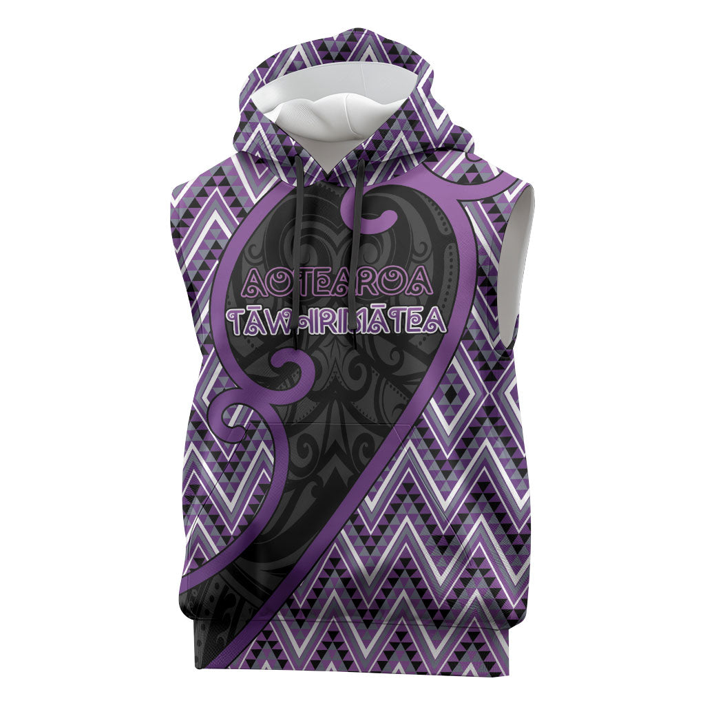 Custom Aotearoa Atua Tawhirimatea Sleeveless Hoodie God Of Storms Koru Patterns